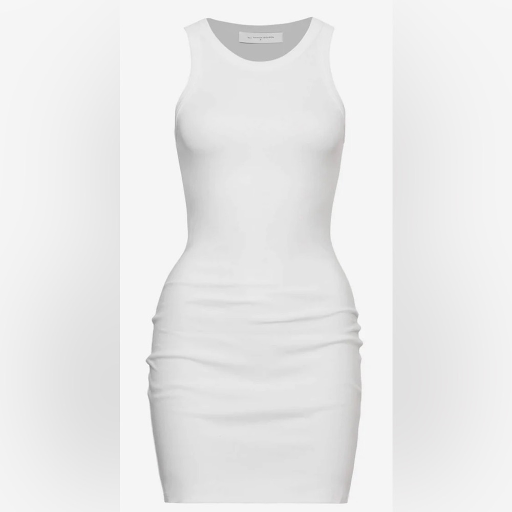 THE RIBBED MUSCLE DRESS - WHITE